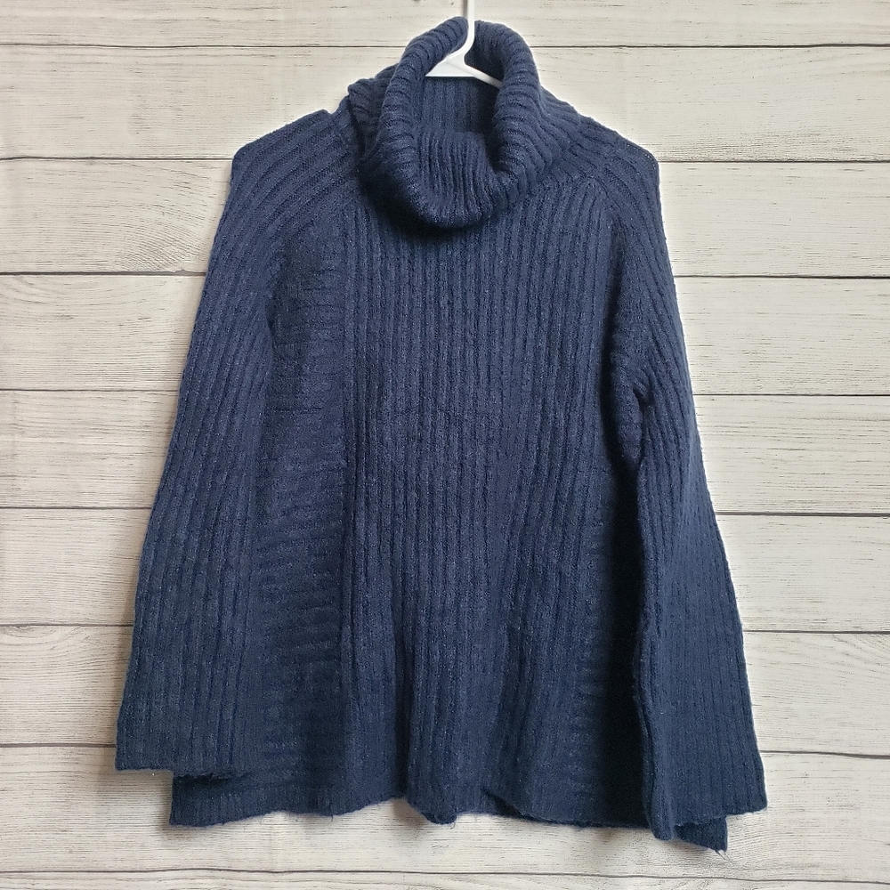 Simply Vera Vera Wang Navy Blue Ribbed‎ Turtle Neck Sweater Womens XL